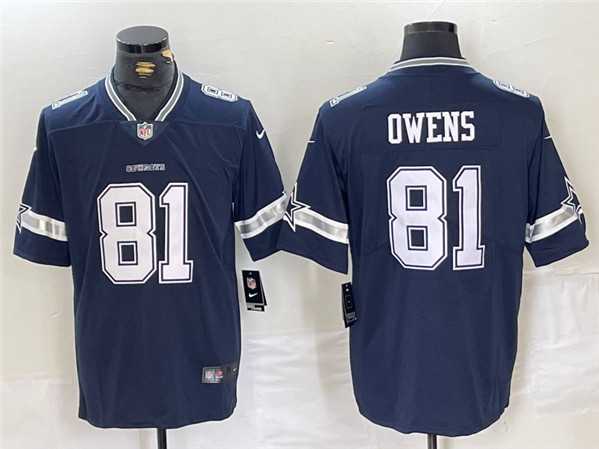 Men%27s Dallas Cowboys #81 Terrell Owens Navy Vapor Untouchable Limited Football Stitched Jersey